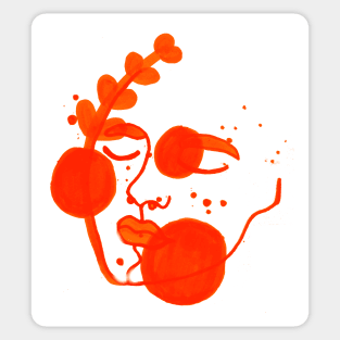 Orange Face Sticker